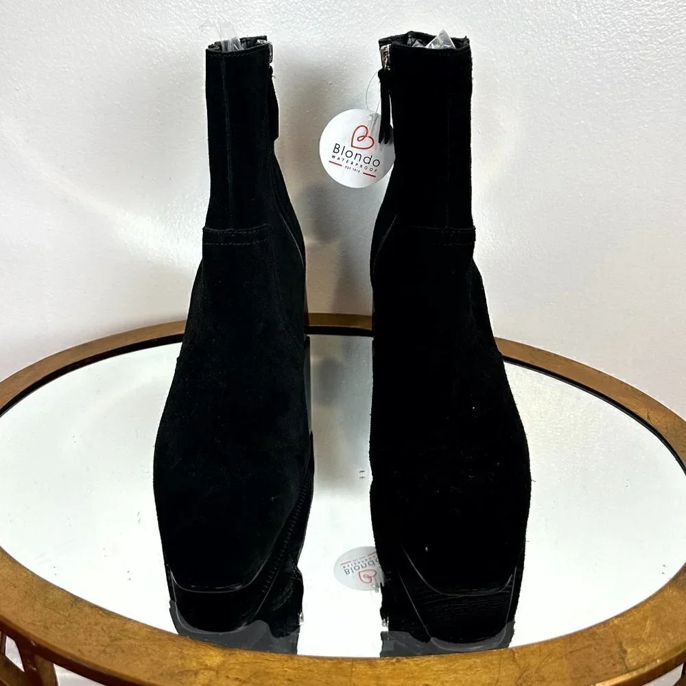 BLONDO Salome Waterproof Bootie in Black Suede Size US 11 NWT